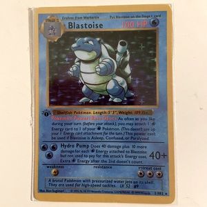 Blastoise Pokemon card 1999